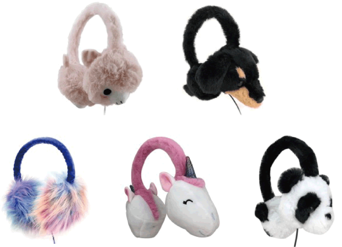 panda plush kids wired headphone